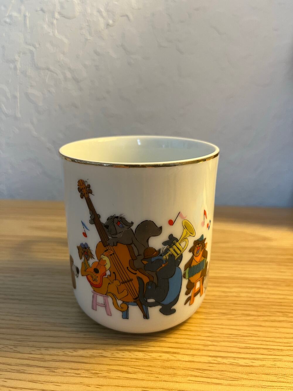 THE ARISTOCATS Cup Walt Disney Productions Japan Gold Trim Vintage